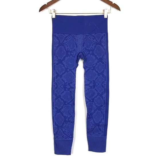 Lululemon Ebb to Street Blue Snake Print Tights Leggings Small - Picture 1 of 8